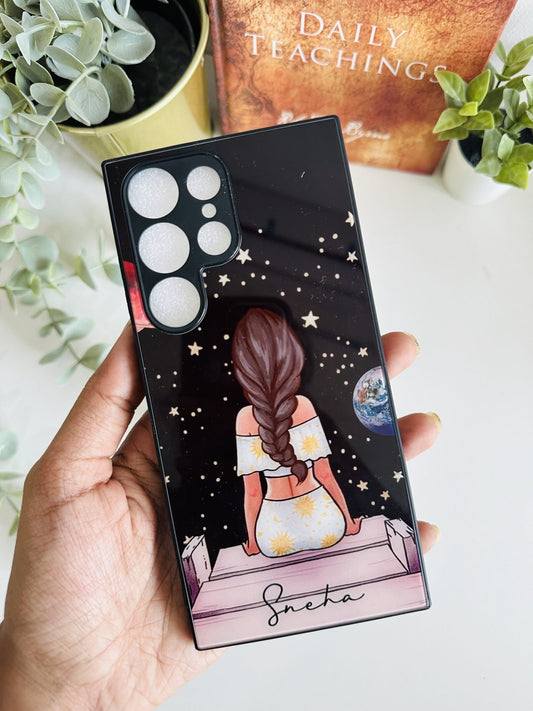 Space sitting girl case