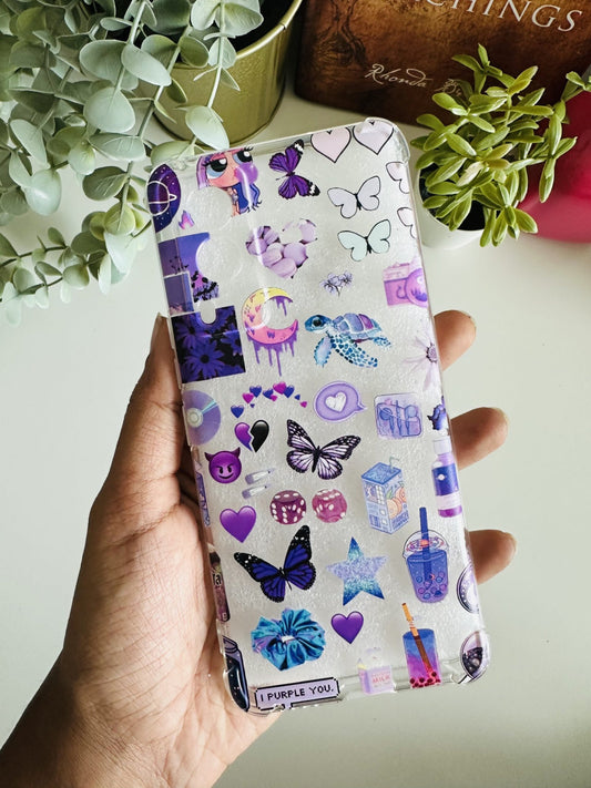 Purple aesthetic sticker case