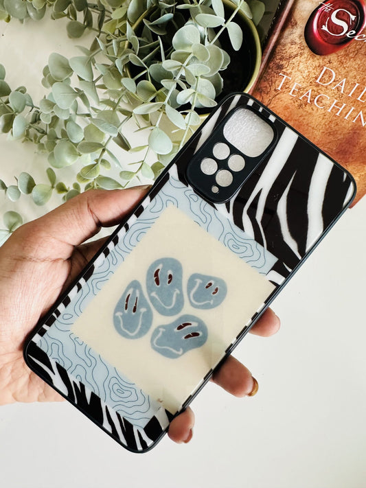 Zebra and smiley y2k case