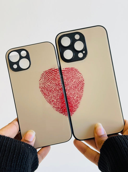Retro heart couple case