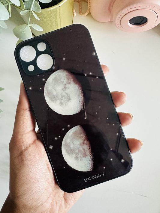 Moon and stars above case