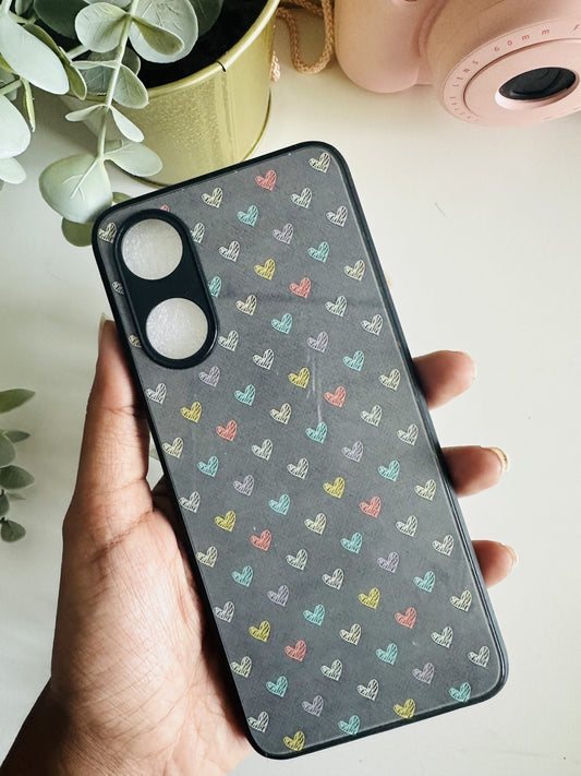 cute grey hearts case
