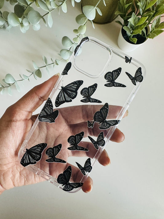 Flying butterfly black aesthetic case