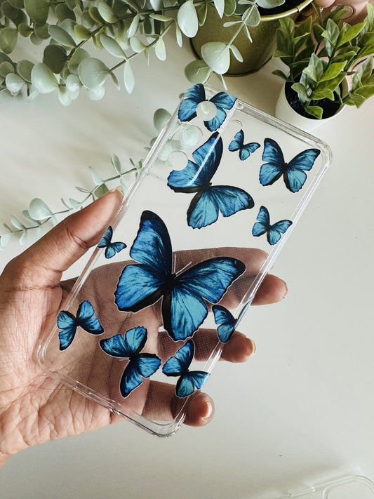 Blue butterfly aesthetic case