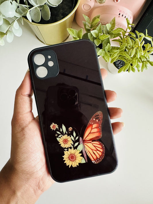 Sunflower and butterfly designer case
