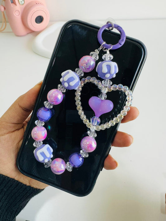 Purple heart kawaii phone/bag charm