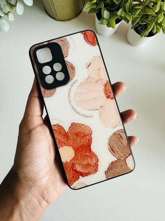 Brown flower aesthetic case
