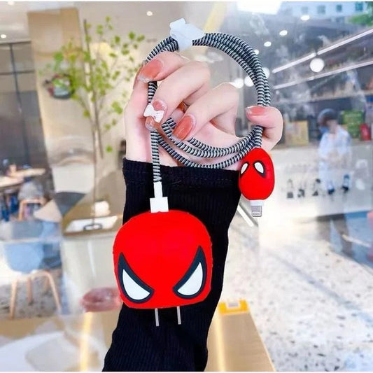 Spider mask cute iphone cable charger protector
