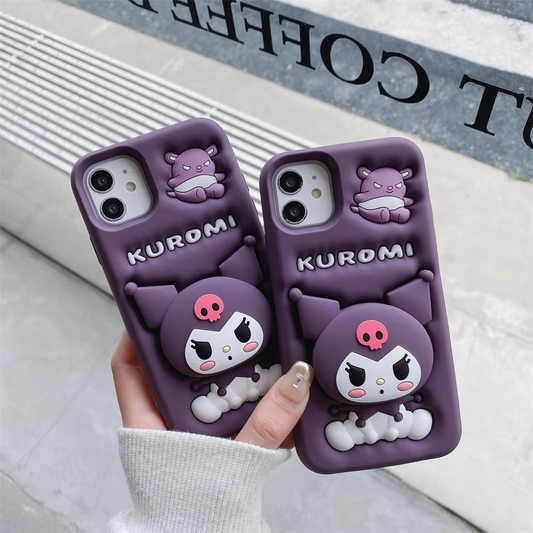 Kuromi cute case with pop holder
