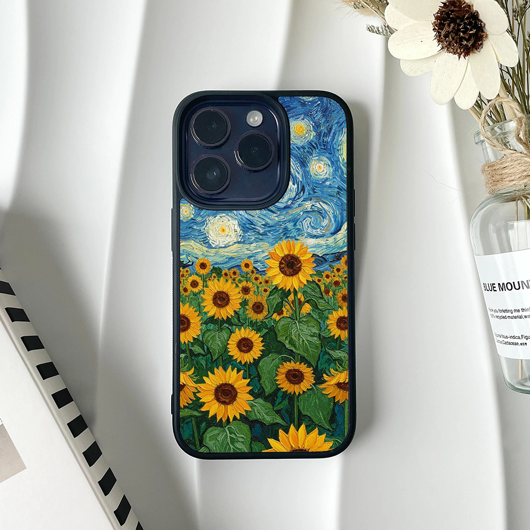 Sunflowers starry night