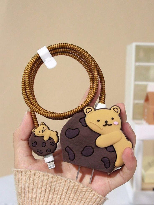 Cookie bear cute iphone cable charger protector