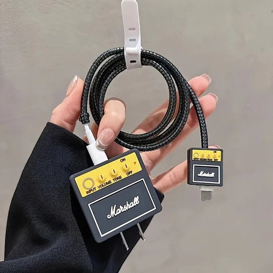 Marshell speaker  iphone cable charge protector case