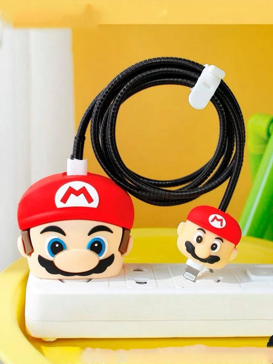 Mario iphone cable charge protector case